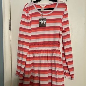 NWT Matilda Jane pink striped lap dress size 14